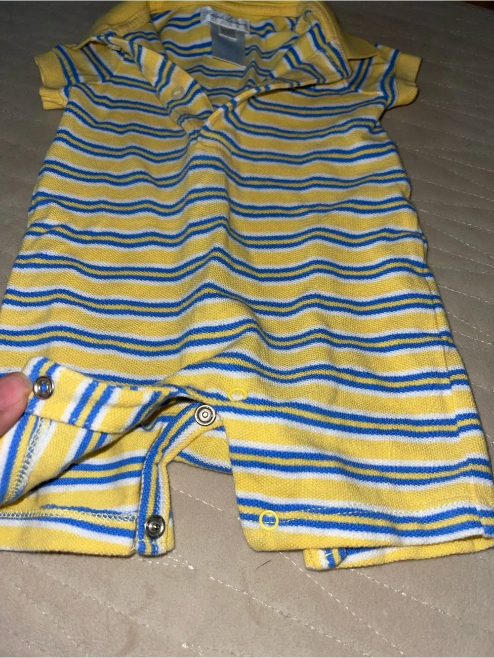 Ralph Lauren Yellow & Blue Striped Polo One-Piece